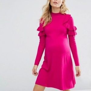 ASOS Maternity Sweater Dress with Ruffle XL